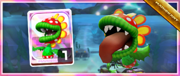 Petey Piranha from the Spotlight Shop in the Pipe Tour in Mario Kart Tour