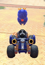 Swoop performing a trick.