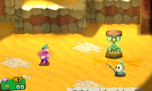 Screenshot of Luigi inflicted with Poison in Mario & Luigi: Superstar Saga + Bowser's Minions