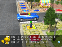 Luigi lands on the Lucky Space in Koopa's Tycoon Town