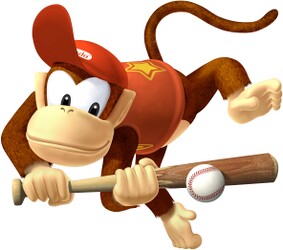 Artwork of Diddy Kong from Mario Superstar Baseball