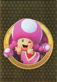 Toadette golden card from the Super Mario Trading Card Collection