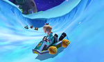 Rosalina driving on the course