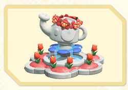 Menu icon of the Red Watering Fountain decoration in Super Mario Bros. Wonder – Nintendo Switch 2 Edition + Meetup in Bellabel Park.
