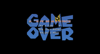 The "Game Over" screen appears in the credits after doing the Lose a life in the credits glitch with only one life left.