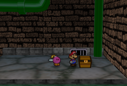 First Treasure Chest in Toad Town Tunnels of Paper Mario.