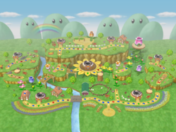 The solo version of the Windmillville board from Mario Party 7