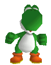 One of Yoshi's award animations from Mario Kart Wii