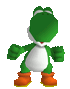 One of Yoshi's award animations from Mario Kart Wii