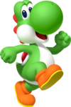 Artwork of Yoshi in Fortune Street (also used in Mario & Sonic at the Rio 2016 Olympic Games)