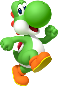 Artwork of Yoshi for Fortune Street (reused for Mario & Sonic at the Rio 2016 Olympic Games)