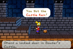 The first Castle Key in Bowser's Castle during Chapter 8 in Paper Mario