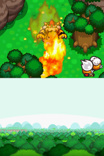 Bowser using Fire Breath in Dimble Wood before he meets Fawful and eating Vacuum Shroom