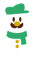 Item decoration from the 2024 Holiday Create-a-Card application depicting a Luigi snowman