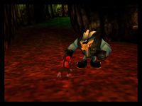 Diddy Kong encountering a Kasplat in Jungle Japes from Donkey Kong 64