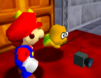 The Lakitu glitch from Super Mario 64.