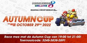 Banner for the 2022 Mario Kart 8 Deluxe Seasonal Circuit Benelux - Autumn Cup event