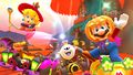 Peach (Halloween), King Boo (Luigi's Mansion), and Mario (Halloween) tricking on the course