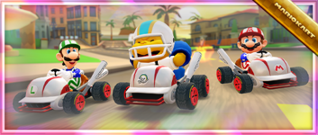 The "Celebrate the Los Angeles Tour with the Cleanup Hitter!" Pack from the 2022 Los Angeles Tour in Mario Kart Tour