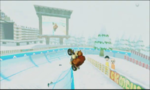 Donkey Kong tricking on the halfpipe on this course in the demo movie