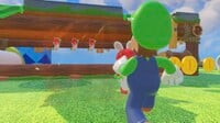 A strange bug in the Remember the Bwahlamo co-op challenge in Mario + Rabbids Kingdom Battle, where Garden Hoppers can be seen below the thin platform while they are "buried".
