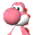 A side view of a Pink Yoshi, from Mario Super Sluggers.
