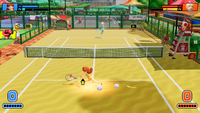 Daisy dashing while using the Golden Dash Racket in Mario Tennis Fever