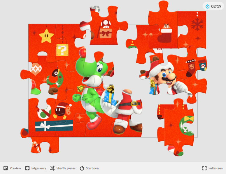 File:Mario and Yoshi Holiday Jigsaw Puzzle Online gameplay.png