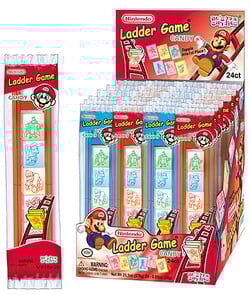 Artwork for the box and packaging of Nintendo Ladder Game Candy