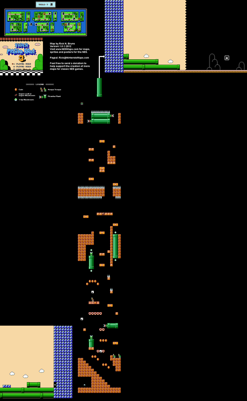 Map of World 7-6 of Super Mario Bros. 3