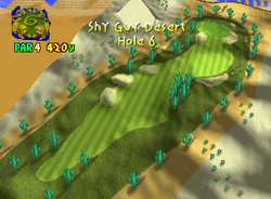 Hole 6 of Shy Guy Desert from Mario Golf