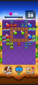 Stage 50 from Dr. Mario World since version 1.3.5