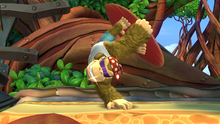 Funky Kong as he appears in Donkey Kong Country: Tropical Freeze for the Nintendo Switch