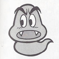 A Ghost Goomba from Super Mario Land 2: 6 Golden Coins.