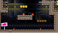 The ghost house sample level in Super Mario Maker.