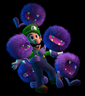 Luigi with some Fuzzballs