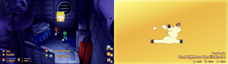 16th block in the Brrning Sea Great Lighthouse Island from Mario & Luigi: Brothership