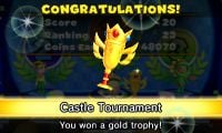 The gold Castle Tournament trophy from Mario Golf: World Tour.