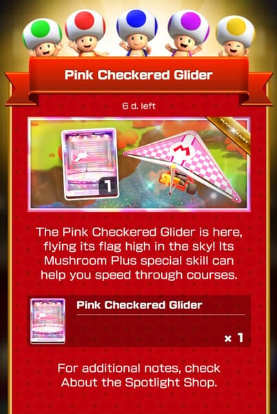 File:MKT Tour96 Spotlight Shop Pink Checkered Glider.jpg