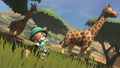 Baby Rosalina near some giraffes