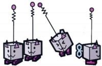 A group of Meowbombs from Super Paper Mario.