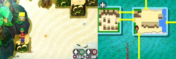 Tenth block in Plack Beach of Mario & Luigi: Bowser's Inside Story + Bowser Jr.'s Journey.