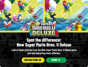 The title screen for Spot the difference: New Super Mario Bros. U Deluxe