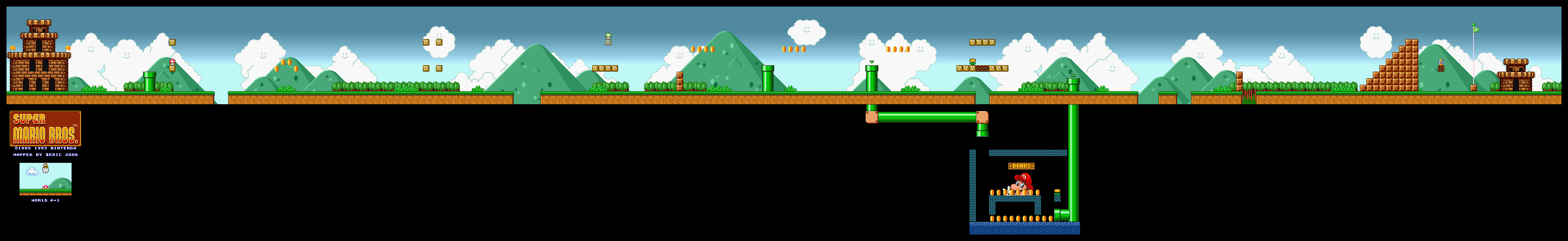 Map of World 4-1 (Super Mario All-Stars version)