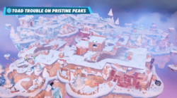 An example of the Toad Trouble on Pristine Peaks Side Quest in Mario + Rabbids Sparks of Hope