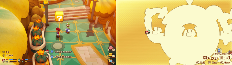 Fourth ? block in Merrygo Island from Mario & Luigi: Brothership