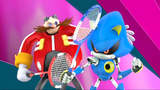 Dr. Eggman and Metal Sonic winning their badminton match.