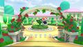 View of the Big Piranha Plant and the mansion