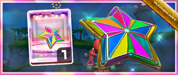The Mosaic Starchute from the Spotlight Shop in the Pipe Tour in Mario Kart Tour