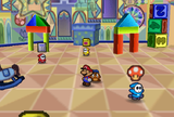 Mario and Goombario in Shy Guy's Toy Box